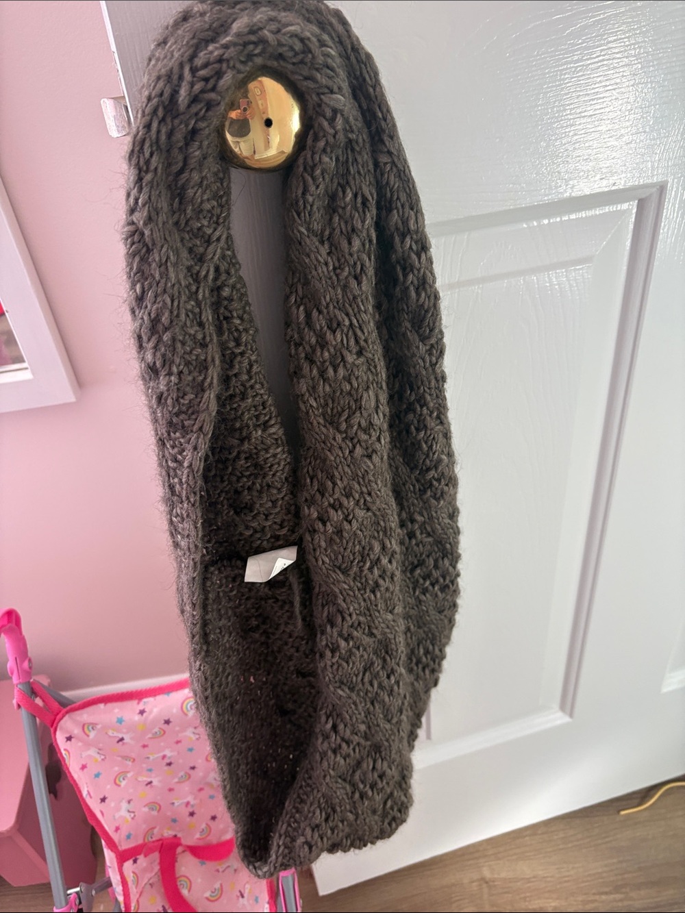 Cozy Knit Scarf - Dark Brown - made in Italy